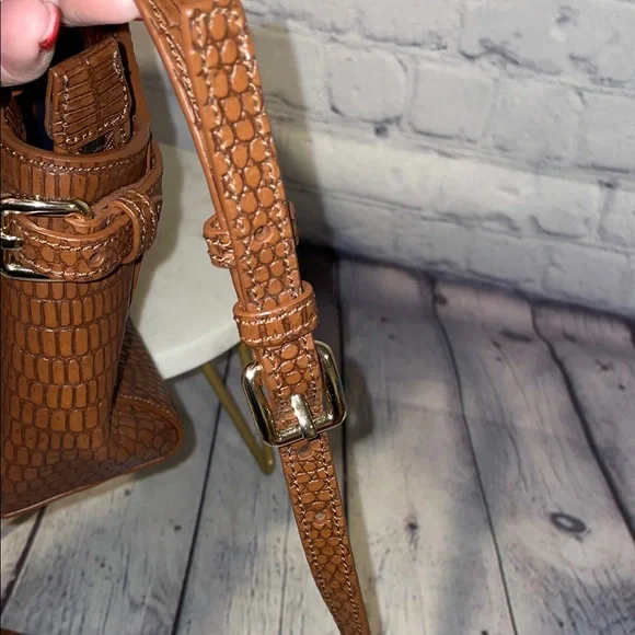 Cole Haan Textured British Tan Crossbody Bag - Picture 7 of 9